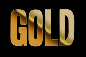 3d gold, metallic or chrome effect of logo or image design