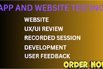 do user testing, critique and provide feedback on the website