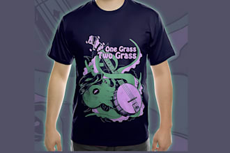 draw cannabis stoner illustration for t shirt graphic design
