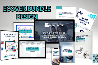 design 3d digital product mockup ecover bundle online course bundle ebook cover