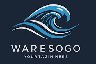 design unique wave logo for your brand