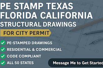 do pe stamp texas florida california stamp,  structural drawing for city permit