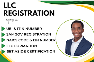 do US llc registration,ein, boi filing,sam gov, uei, cage code and naics code
