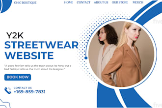 design streetwear website fashion y2k shopify store website print on demand