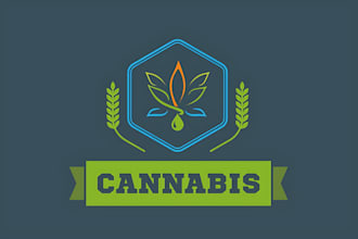 make marijuana, cannabis oil and cbd cannabidiol logo design