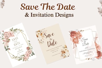 design save the date wedding and party invitation card