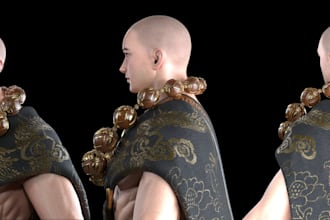model 3d realistic character modelling 3d rendering texture blender maya rig