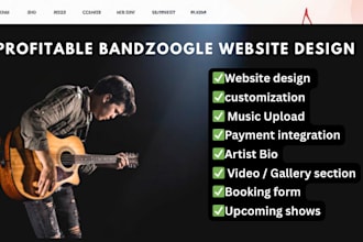 build profitable bandzoogle website music website carrd landing page bandzoogle