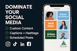 be your social media marketing manager and content creator instagram tiktok