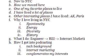 write podcast scripts, interview questions and articles