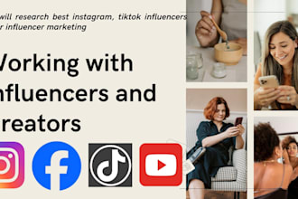 reseach top instagram youtube tiktok influencer for influencer marketing list