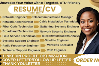 write network administrator, telecommunications manager, technician resume