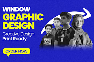 design eye catching storefront or shop front window graphics, vinyl decals
