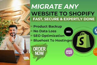 migrate shopify to wordpress, shopify migration, wix to wordpress, bluehost