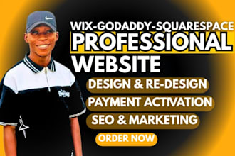 design a stunning website on shopify, wix, squarespace or godaddy that convert