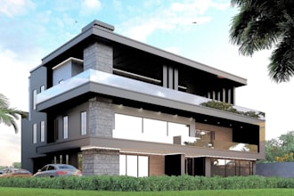 redesign exist render, remodel exterior space, sport club, beach resort house