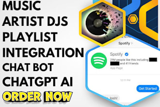 build smart ai music chat bot music artist musicians djs playlist chat bot