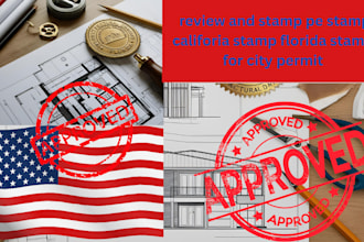 review and stamp pe stamp califoria stamp florida stamp for city permit