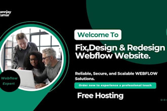 fix, clone, design, and redesign responsive webflow website