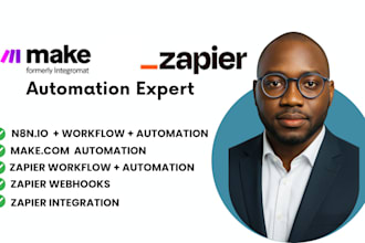 be your automation expert for zapier make and n8n workflows
