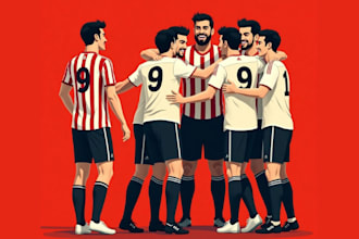 create dynamic football illustration for your team branding, sport merchandise