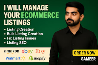 create, fix, and optimize product listings for amazon, ebay, etsy, and walmart