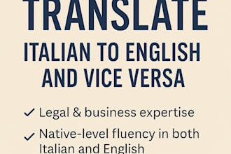 translate from italian to english and vice versa with legal precision