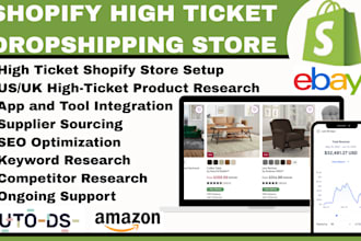 build high ticket shopify dropshipping store product research usa uk marketing