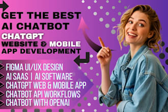 develop ai chatbot using chatgpt for mobile app website ai saas with openai api
