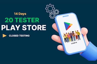 provide 12 testers or 20 testers for google play console closed testing