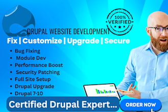 do drupal website development, bug fixing, module update and customization