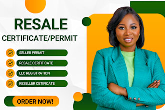 get resale or reseller certificate, seller permit, tax id, ein, llc, sales tax