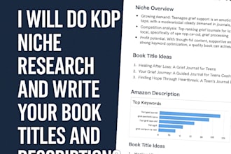do KDP niche research and write your book titles and descriptions