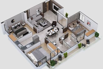 redraw 2d floor plan auto cad,3d layout plan,exterior modeling, interior design