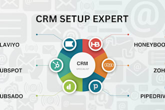 be your dubsado, honeybook, klaviyo, hubspot, zoho, pipedrive CRM setup expert