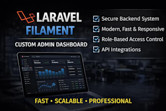 build a professional admin dashboard using filament php