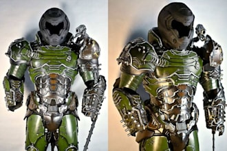 do wearable 3d cosplay creation model 3d full armor 3d helmet  for 3d printing