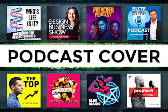 make a modern podcast cover art, podcast logo and any graphics design