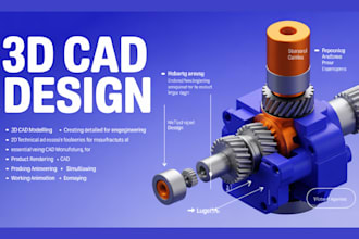 create 3d product design, autocad technical drawing, and 3d modeling in blender