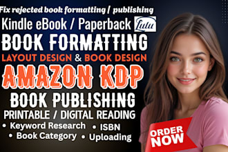do kdp ebook formatting, book layout design, book publishing paperback design