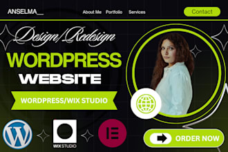 do wordpress website design, elementor wordpress website, wix studio website