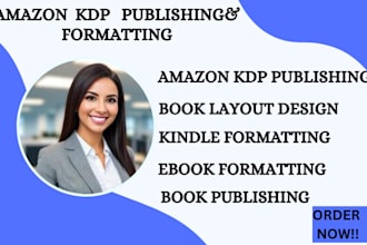 amazon kdp book publishing, paperback publishing and typesetting for kindle