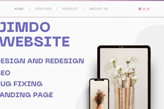 design jimdo website, landing page, weebly, ionos, wix, tilda strikingly website