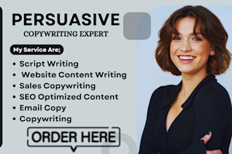 write website copywriting , email copy, sales copy, seo content writing