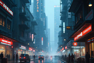 draw a awesome cyberpunk futuristic city illustration