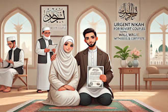 urgent nikah for revert couples with wali, witnesses, and certificate