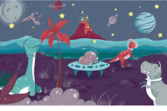 design custom wall art illustrations and wallpaper murals