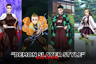 draw your portrait in demon slayer anime style