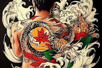 make old school or traditional style tattoo logo design