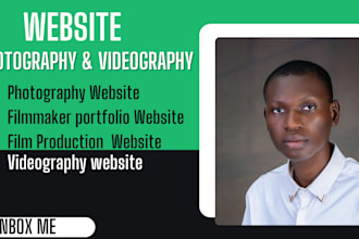 design photography videography website, filmaker portfolio film production site